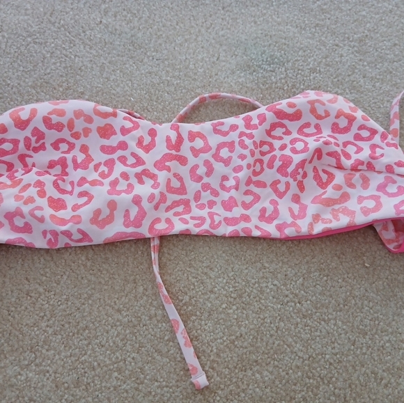 Cupshe Swim Bikini Reversible Pink Leopard Criss Cross Size M Bottom/L Top  FL - Picture 7 of 7